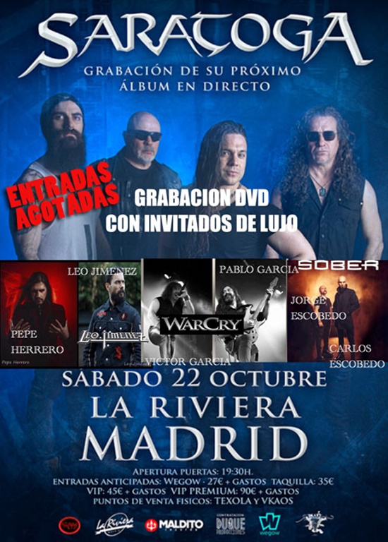 Saratoga Agotan Entradas Para La Grabación De Su álbum En Directo